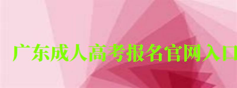 廣東成人高考報名官網(wǎng)入口