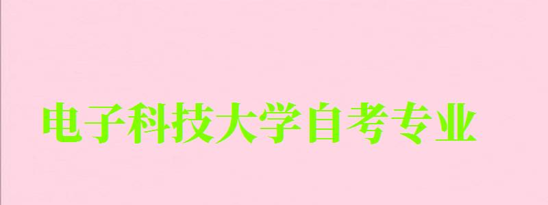 電子科技大學自考專業 電子科技大學自考專業