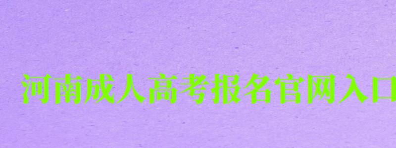 河南成人高考報(bào)名官網(wǎng)入口