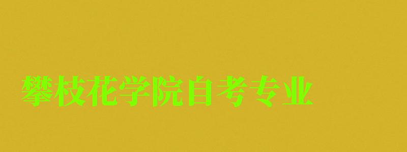 攀枝花學院自考專業(yè) 攀枝花學院自考專業(yè)