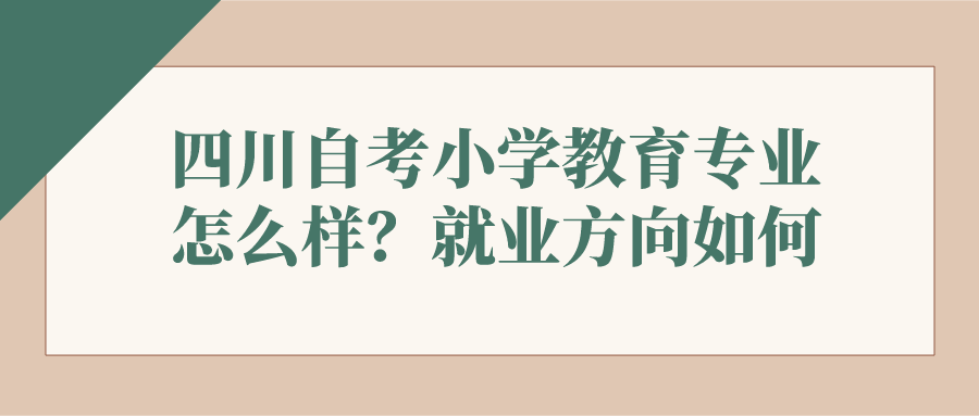 四川自考小學教育專業怎么樣？就業方向如何？