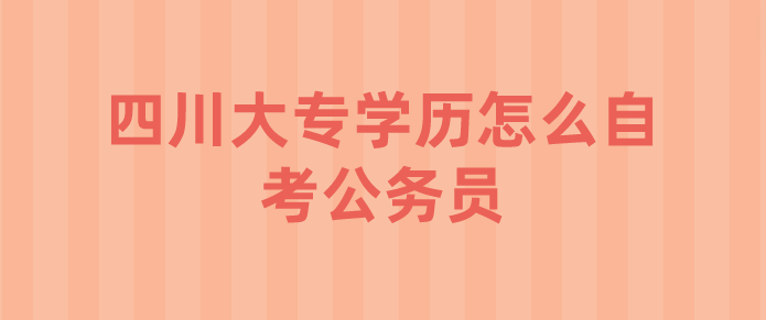 四川大專學歷怎么自考公務員